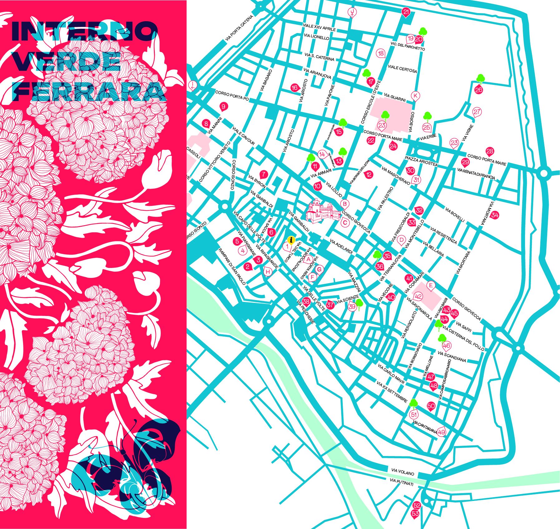 Map of Ferrara's Gardens Interno Verde 2023